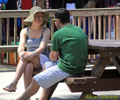 Chatting at the Sierra Nevada beer garden