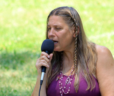 Susan Dobra - at the kirtan session on the Evergreen lawn
