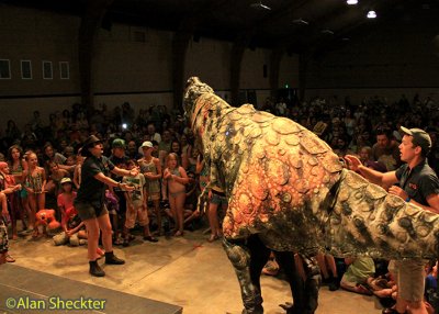 ERTH's T-Rex makes an appearance, Welcome Stage