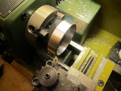 Making the threaded tube to connect the two pieces..