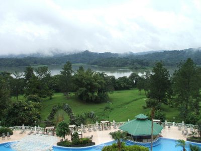 Colon, Panama -Gamboa rainforest, looking out from the Gamboa resort to the lake