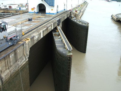 Panama Canal -Pedro Miguel Locks, gates opening