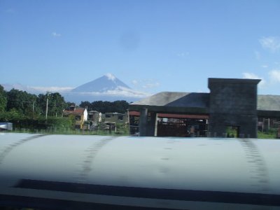 Puerto Quetzal, Guatamala-on the road, volcano in background