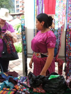 Puerto Quetzal, Guatamala-tents w/ vendors at the hotel