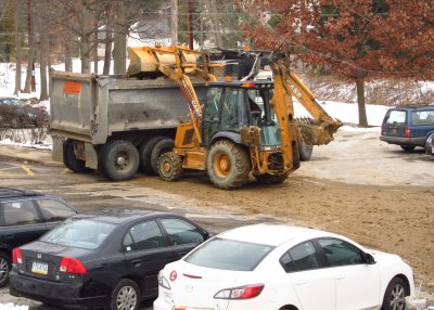 Dirt pile is removed from the Cynwyd Station