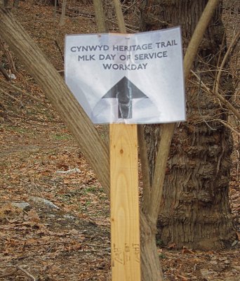  March 2011: ready to build the new Cynwyd Heritage Trail