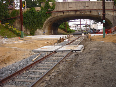 Construction at the Cynwyd Station, June 25-29, 2012