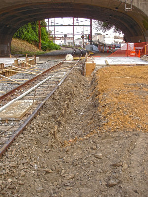 The ditch is for footing for the platform, not a drain