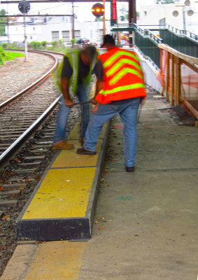 Unscrewing the raised platform installed in February