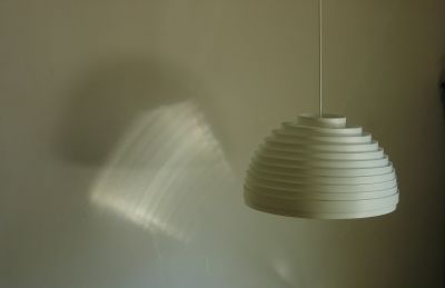 The lamp over my breakfast table, with<br>its reflection and shadow