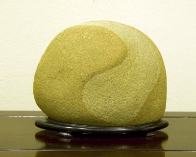 Sand stone, Titled: Tai-Chi, 太極, by Joe James