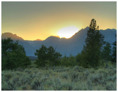 Sunset on the Tetons (HDR)