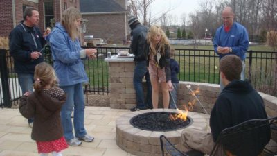 breaking in the firepit with our first s'mores feast!