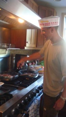 take a picture- jeff is cooking dinner!