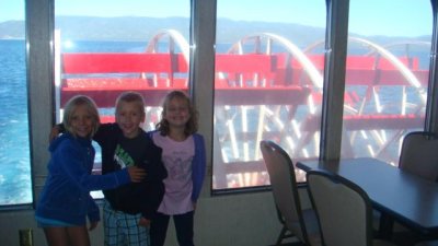 the kids chased olivia all around the boat for two hours