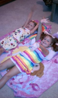 nails painted, watching angelina ballerina while they dried