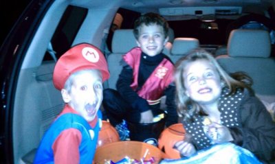 cub scouts trunk or treat- some got in our trunk to warm up!