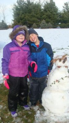proud of their snowman