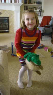 elisabeth brought home george the gator from school