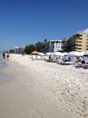 up the beach