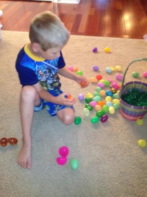 opening the eggs for surprises