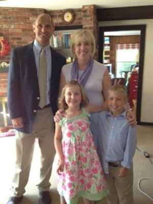 at becky and craig's for easter dinner, after church