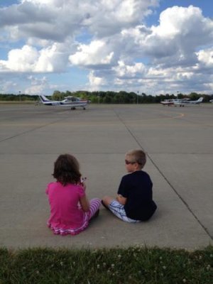 on father's day- waiting for jeff to land