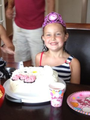 she actually blushed when her friends sang to her!