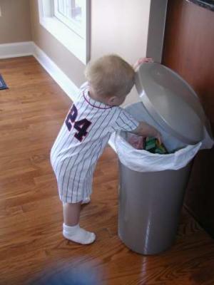 trouble gets into the trash