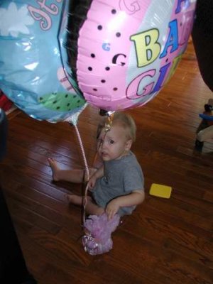 playing with balloons