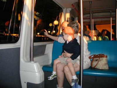 riding the monorail with nana