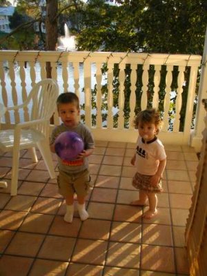 hanging out on the balcony