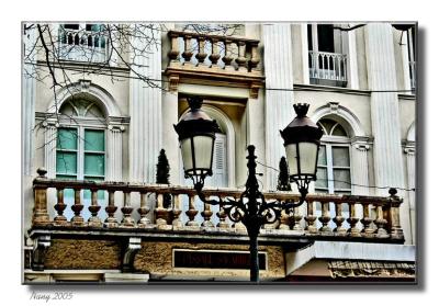 Street lamps and windows