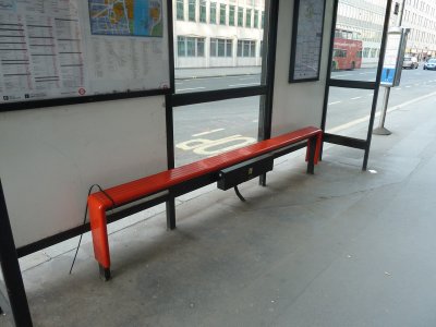 Very narrow bus stop seats