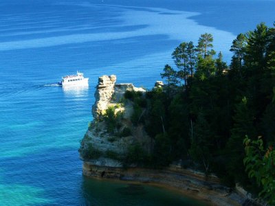 Miners Castle and Pictured Rocks Cruise Ship - Pictured Rocks National Lakeshore