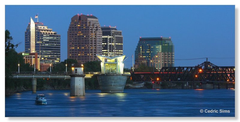 Downtown Sacramento, view from Discovery Park