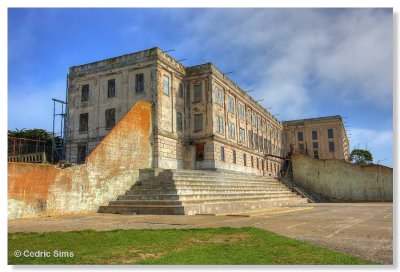 Alcatraz Cellhouse view from the yard HDR