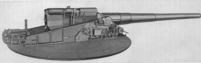 16-inch barbette gun from Army training manual.