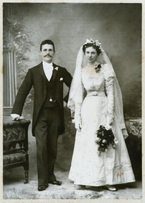 Mathias Rick & Marguerite Nicklaus-Rick on their wedding day, 1899