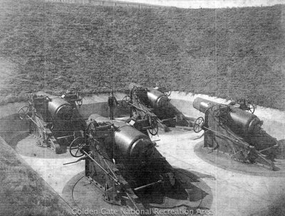 Btry Howe-Wagner, Fort Scott. 12-inch mortars, 1897 (GOGA-3387)
