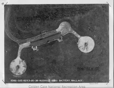 Fort Barry aerial, Btry Wallace (NARA RG 499 E118)