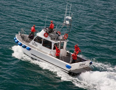 NPS boat and departing rangers, Glacier Bay