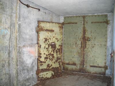 Air lock door (left) and main doors