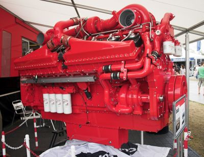 An impressively large Cummins engine (bet you can't stick that in yer mini!)