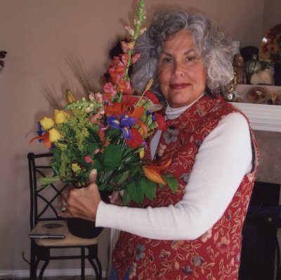 Patsy with get well flowers. Dec. 28, 2007 CLICK IMAGE FOR LETTER