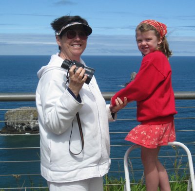 Patti and Astrid looking for birds