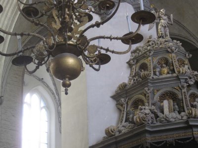 Ornate decor inside church.