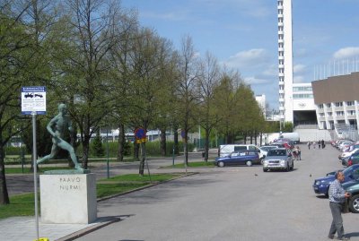 Olympic village and Paavo Nurmi statue