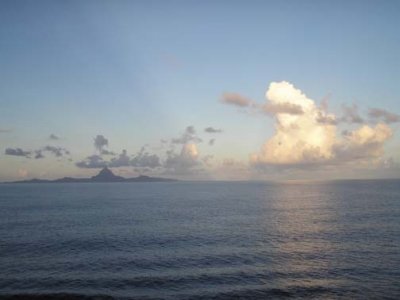 First sighting of Bora Bora on the way to Raitea