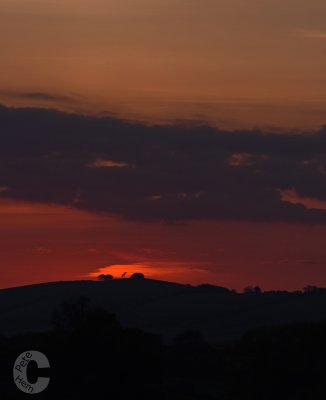 Sunset over Raddon Hill - cropped